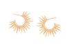 14k rose gold spiky hoop earrings with pave set diamonds