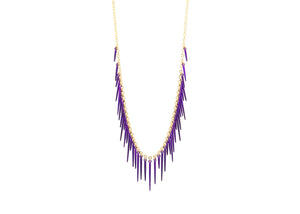 14k gold necklace with translucent powder coated spikes