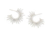 spiky white gold sea urchin hoop earrings with white diamonds