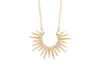 spiky 14k gold urchin necklace with pave set diamonds 