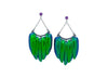 oxidized sterling silver green scarab beetle wing chandelier earrings with amethyst 