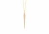 large solid gold urchin spine necklace with single diamond