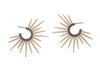 oxidized silver hoop earrings with gold powder coated spikes