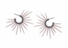 oxidized silver hoop earrings with rose gold powder coated spikes