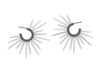 oxidized silver hoop earrings with sparkly silver powder coated spikes