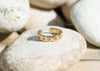 14k gold and diamond ear cuff on coral