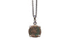 tab set ancient roman coin necklace with rose cut diamond
