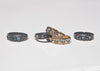 sea urchin shell inspired rings with inverted gemstones