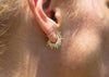 spiky yellow gold sea urchin earrings with diamonds