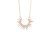 spiky solid rose gold urchin necklace with diamonds