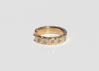 solid 14k gold ear cuff with diamonds and notched details