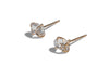 14k gold claw set herkimer diamond stud earrings