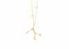 gold seaweed Necklace with diamonds and pin details in chain