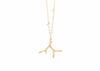 gold seaweed necklace with diamonds