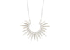 spiky white gold pendant with white diamonds
