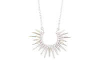 spiky white gold pendant with white diamonds