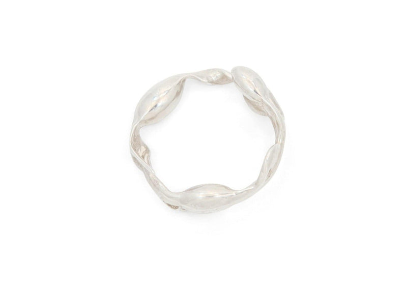 sterling silver rockweed seaweed ring