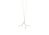 sterling silver seaweed necklace with diamonds