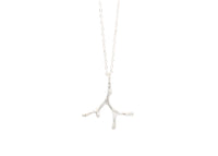 sterling silver seaweed necklace with diamonds
