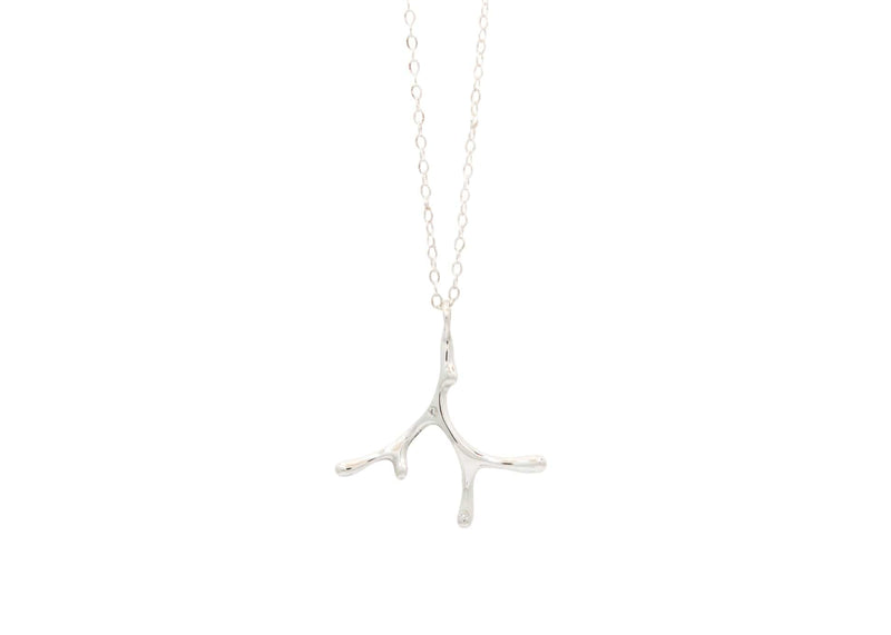 sterling silver seaweed necklace with diamonds