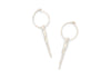 small silver hoop earrings with shell dangle