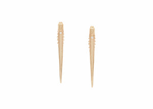 small gold urchin spine earrings