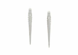 small silver urchin spine earrings with diamonds