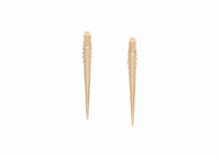 small gold urchin spine earrings with diamonds